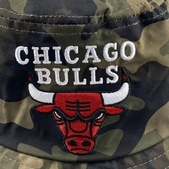Nba chicago bulls Ultra Game Retro Classic Team Bucket Hat Green Camouflage OSFM - Picture 5 of 12